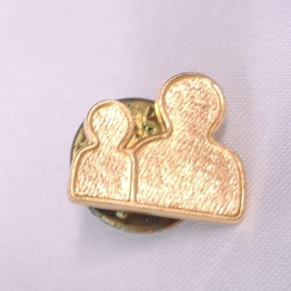 BSA Boy Cub Scouts Webelos Family Member 2 People Goldtone Hat Pin Award Vtg